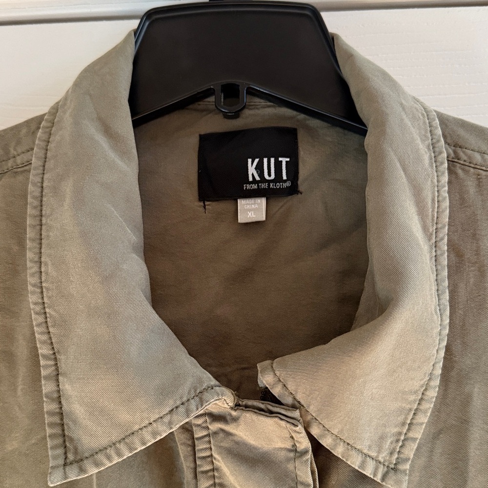 KUT from the Kloth Army Green Lightweight Utility Jacket, Size XL - Picture 3 of 11